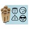 Emoticon Faces Angel Smile Poop Sleeping Sunglasses Happy Rubber Stamp Set for Stamping Crafting Planners